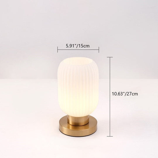 StripeGlow | Skandinavische Glas-Zylinderlampe fürs Schlafzimmer Decorique.de