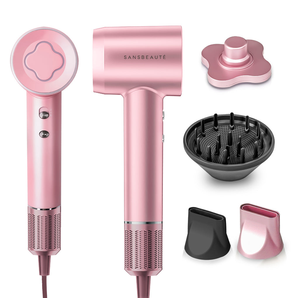 StyleDry | Schnelltrocknender Haartrockner mit Diffusor für glatte, definierte Locken Rosa Decorique.de