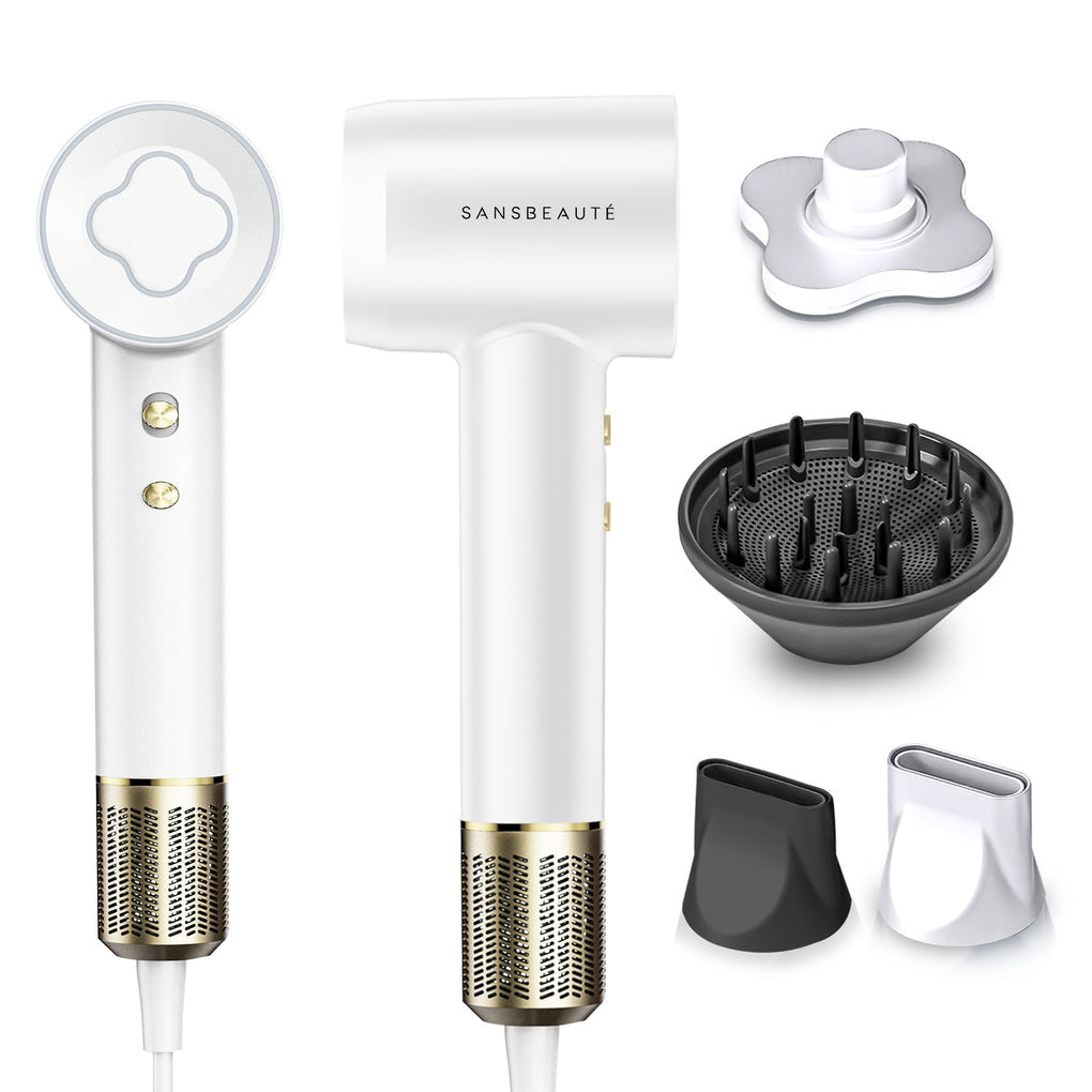 StyleDry | Schnelltrocknender Haartrockner mit Diffusor für glatte, definierte Locken Weiß Decorique.de