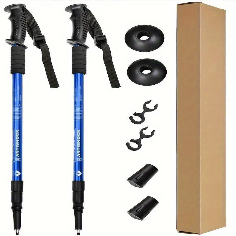 SummitLock | Profi-Wanderstöcke 2er-Set – Verstellbar & Robust Blau 2 Stäbchen Decorique.de