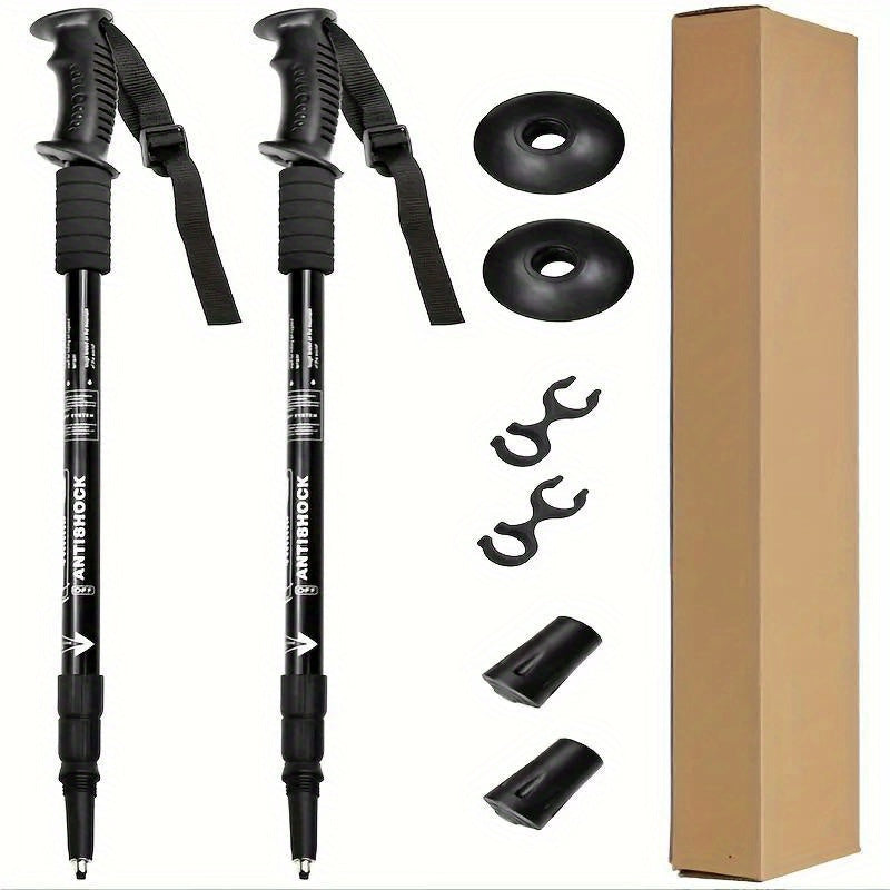 SummitLock | Profi-Wanderstöcke 2er-Set – Verstellbar & Robust Schwarz 2 Stäbchen Decorique.de