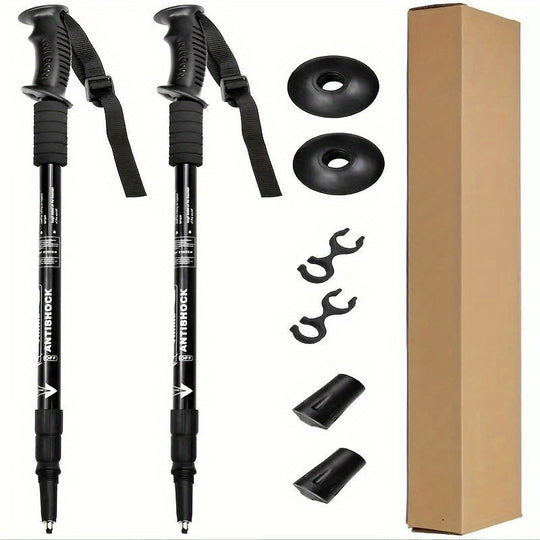 SummitLock | Profi-Wanderstöcke 2er-Set – Verstellbar & Robust Schwarz 2 Stäbchen Decorique.de