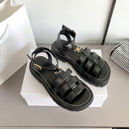 Suna | Bequeme Orthopädische Sandalen Schwarz Decorique.de