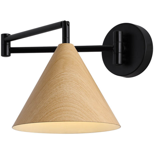 SwingCone | Moderne Wandleuchte mit Schwenkarm und Holzmaserung Decorique.de