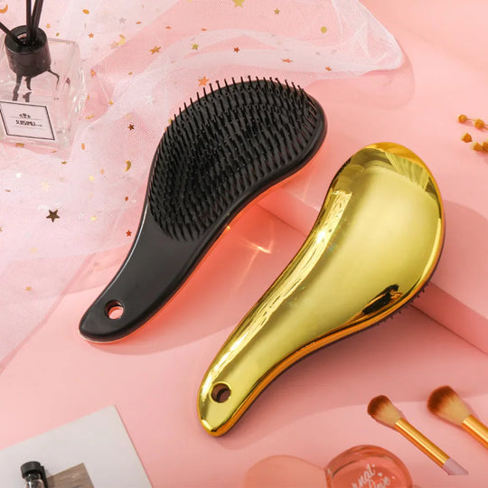 TangleAway | Antistatische Massage-Haarbürste für müheloses Entwirren Gold Decorique.de