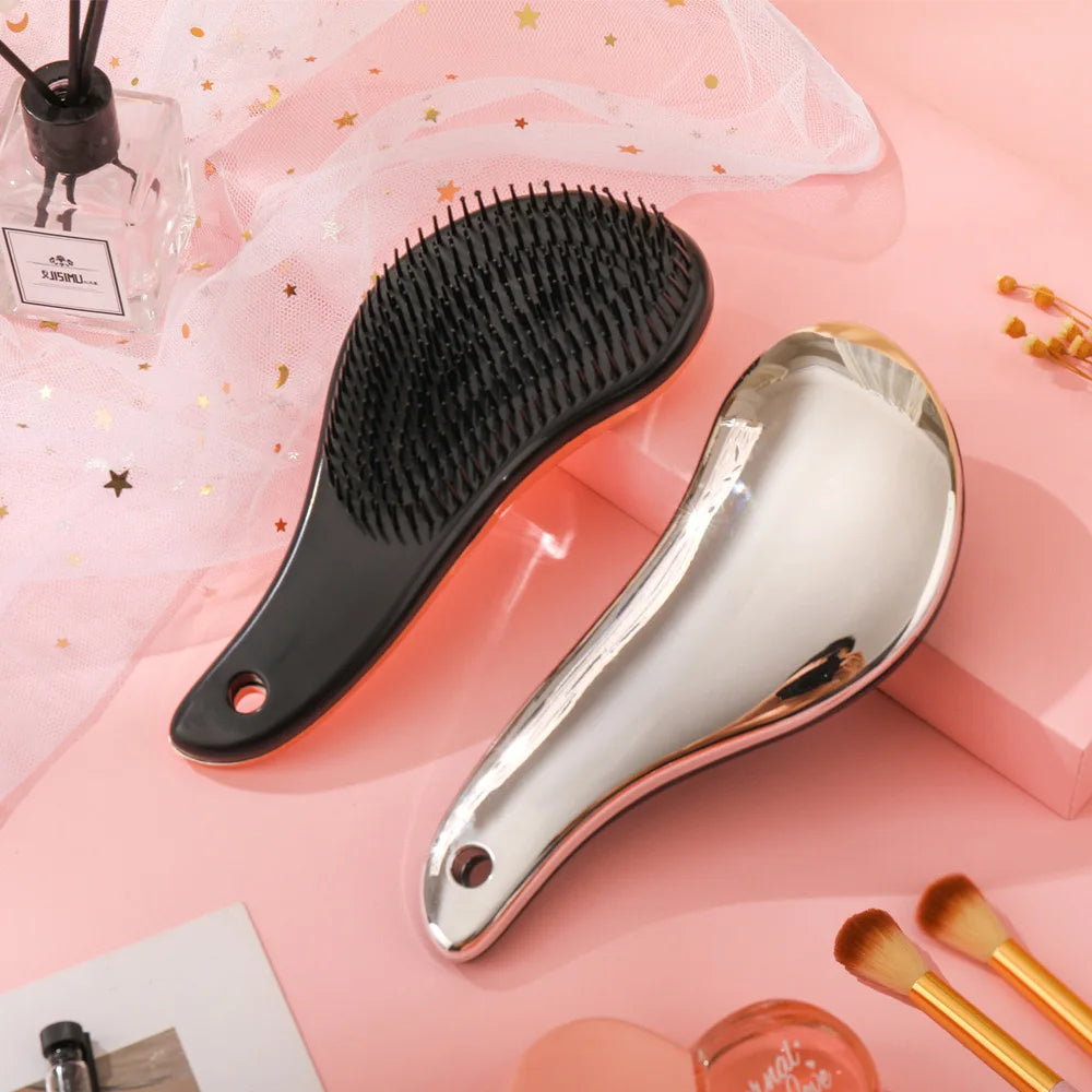 TangleAway | Antistatische Massage-Haarbürste für müheloses Entwirren Silber Decorique.de