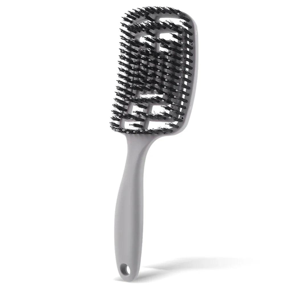 TangleFree | Nylonbürster Frizzentferner Bürste für gewölbtes Styling Grau Decorique.de