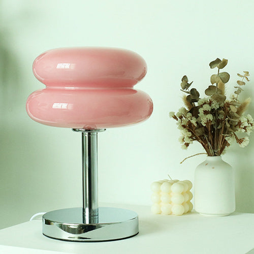 TartaGlow | Modernes Glas Tart Design 1-Licht Tischlampe Rosa Decorique.de