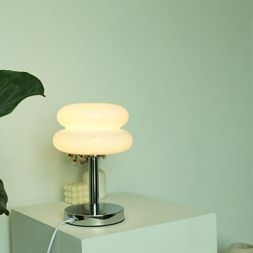 TartaGlow | Modernes Glas Tart Design 1-Licht Tischlampe Weiß 110V-120V für US CA Decorique.de