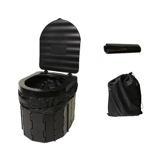 ThronGo | Faltbare Outdoor-Toilette für jede Lage Schwarz Decorique.de