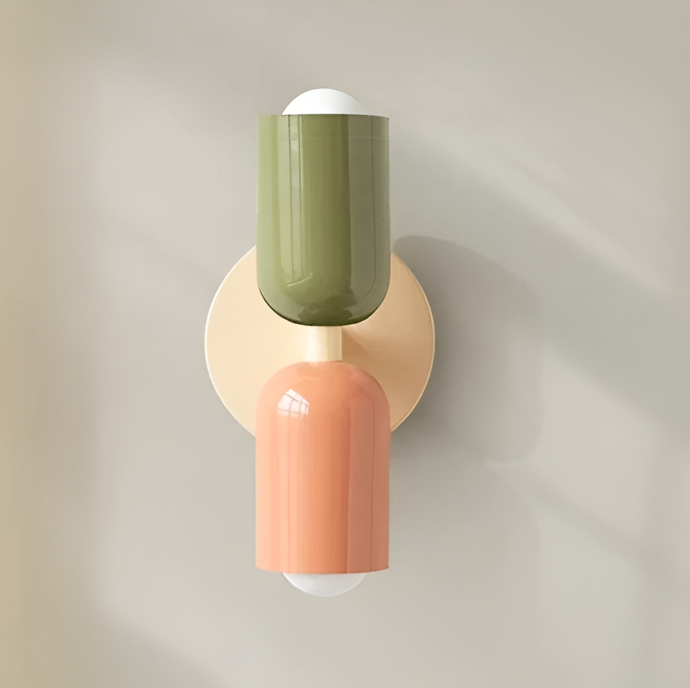 TicTacGlow | Moderne & Elegante Nordische Wandleuchte Grün Laub Beige Decorique.de