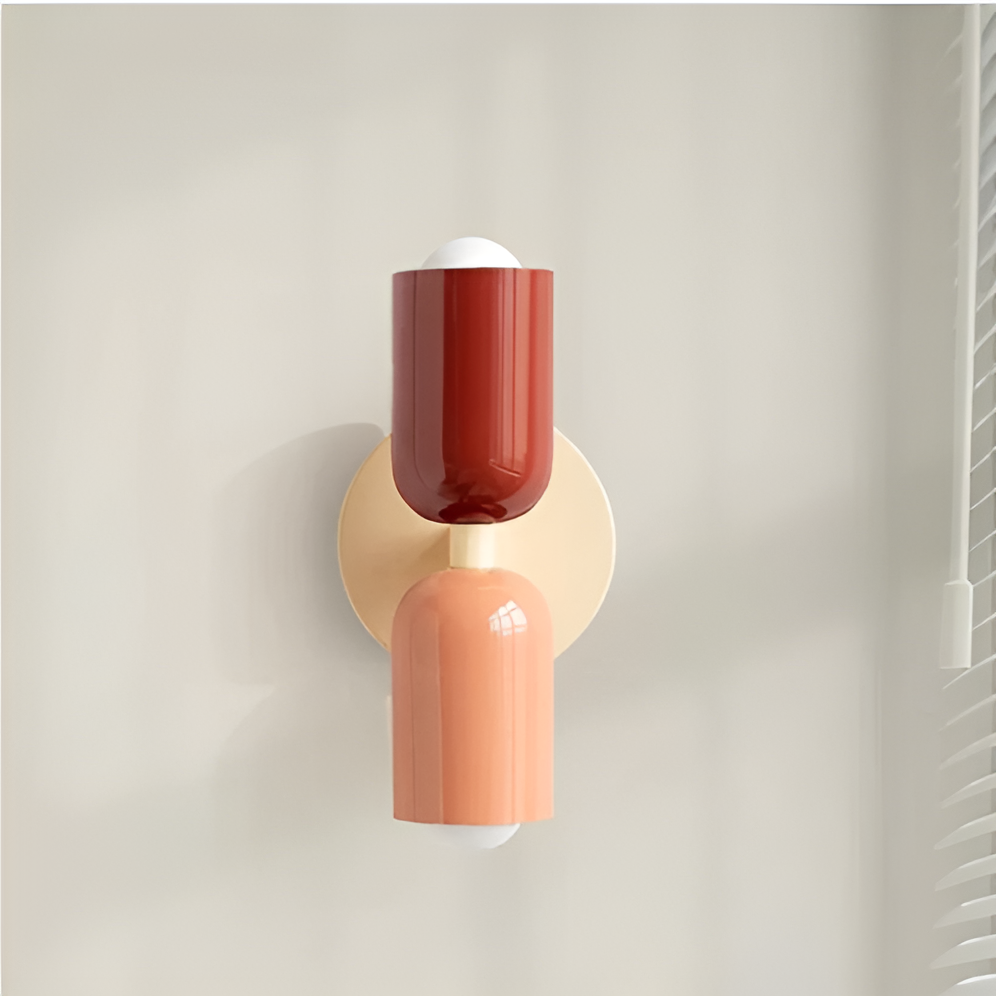 TicTacGlow | Moderne & Elegante Nordische Wandleuchte Rot Laub Beige Decorique.de