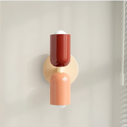TicTacGlow | Moderne & Elegante Nordische Wandleuchte Rot Laub Beige Decorique.de