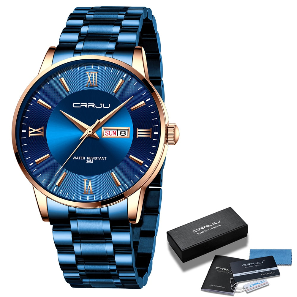TimeMaster | Elegante wasserdichte Sportuhr Blau Decorique.de