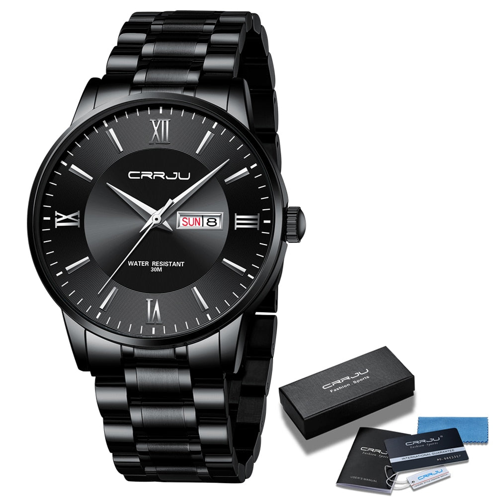 TimeMaster | Elegante wasserdichte Sportuhr Schwarz Decorique.de