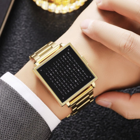 TimeMyst | Einzigartige Zeitanzeige und wasserdichtes Design Gold (Stahlband) Decorique.de