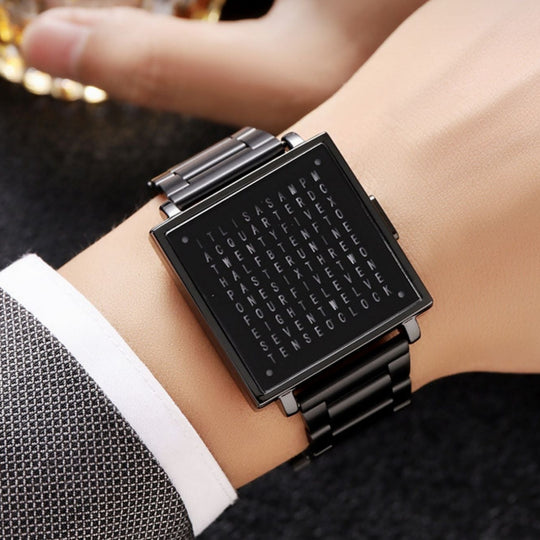 TimeMyst | Einzigartige Zeitanzeige und wasserdichtes Design Schwarz (Stahlband) Decorique.de