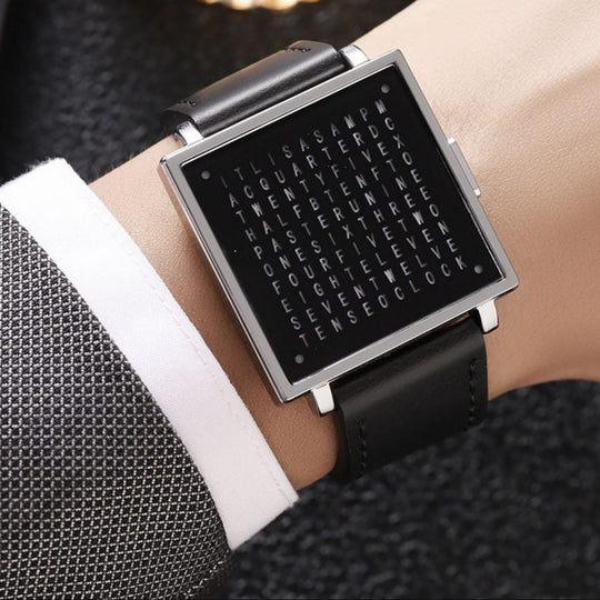 TimeMyst | Einzigartige Zeitanzeige und wasserdichtes Design Silber (Lederarmband) Decorique.de