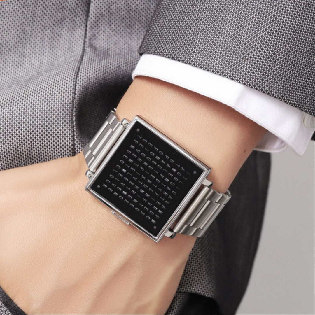 TimeMyst | Einzigartige Zeitanzeige und wasserdichtes Design Silber (Stahlband) Decorique.de