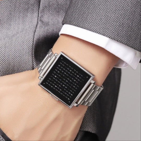 TimeMyst | Einzigartige Zeitanzeige und wasserdichtes Design Silber (Stahlband) Decorique.de