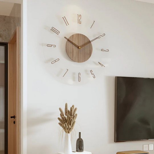 TimeNook | Moderne Wanduhr – Acryl & Holz Design B Decorique.de