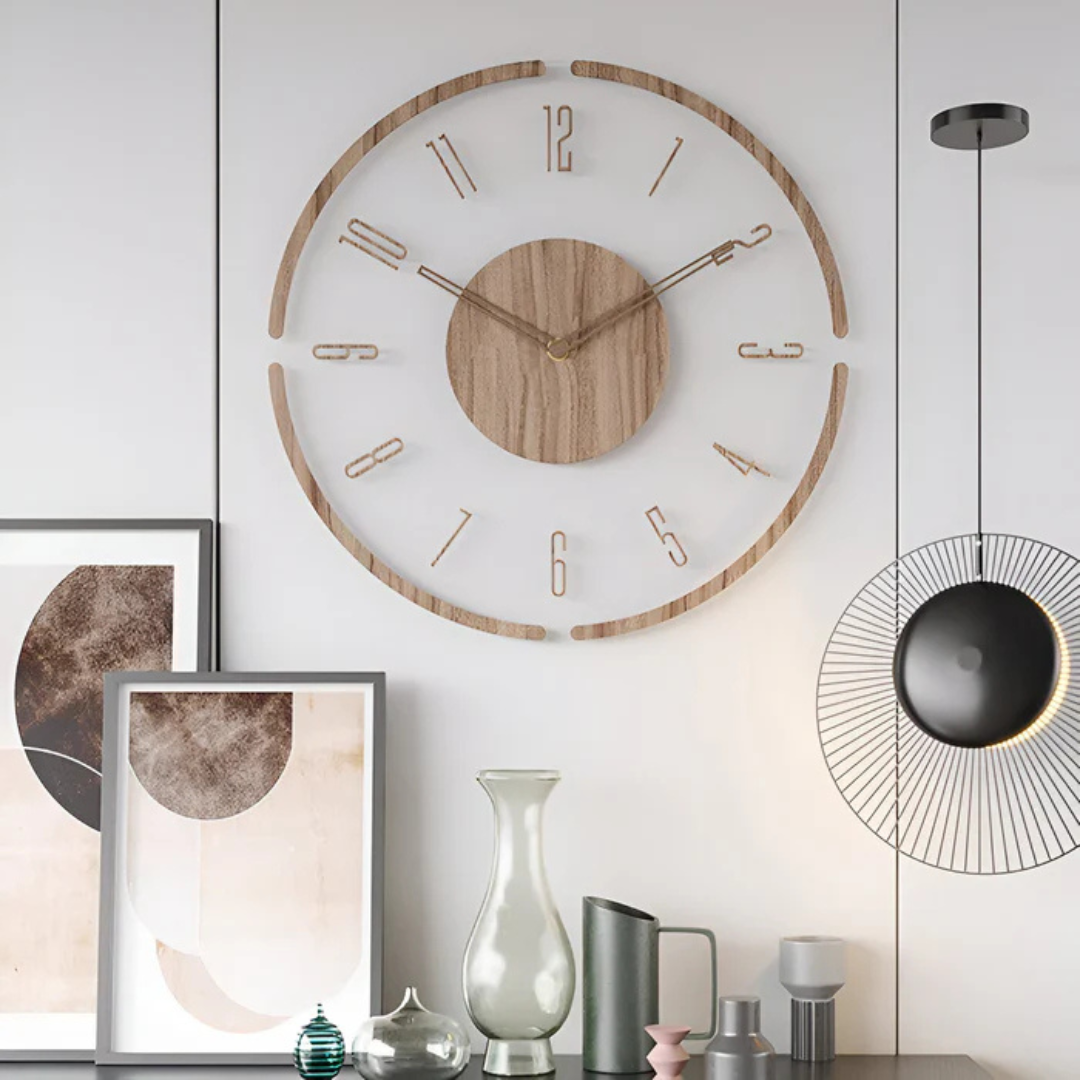 TimeNook | Moderne Wanduhr – Acryl & Holz Design C Decorique.de