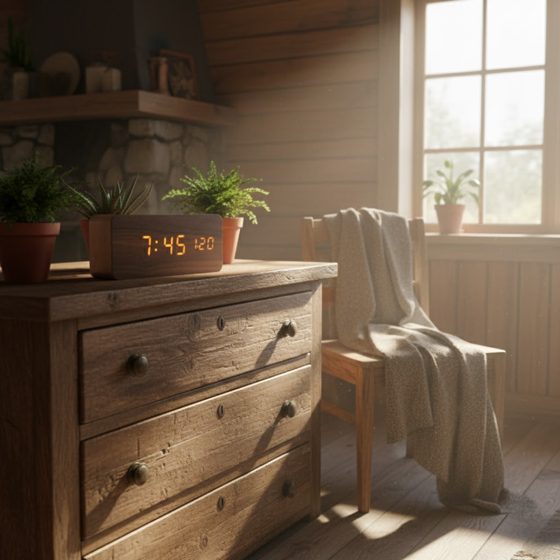 TimeWood | Digitale Holzuhr mit LED-Anzeige, Lautlos-Funktion & modernem Design Decorique.de