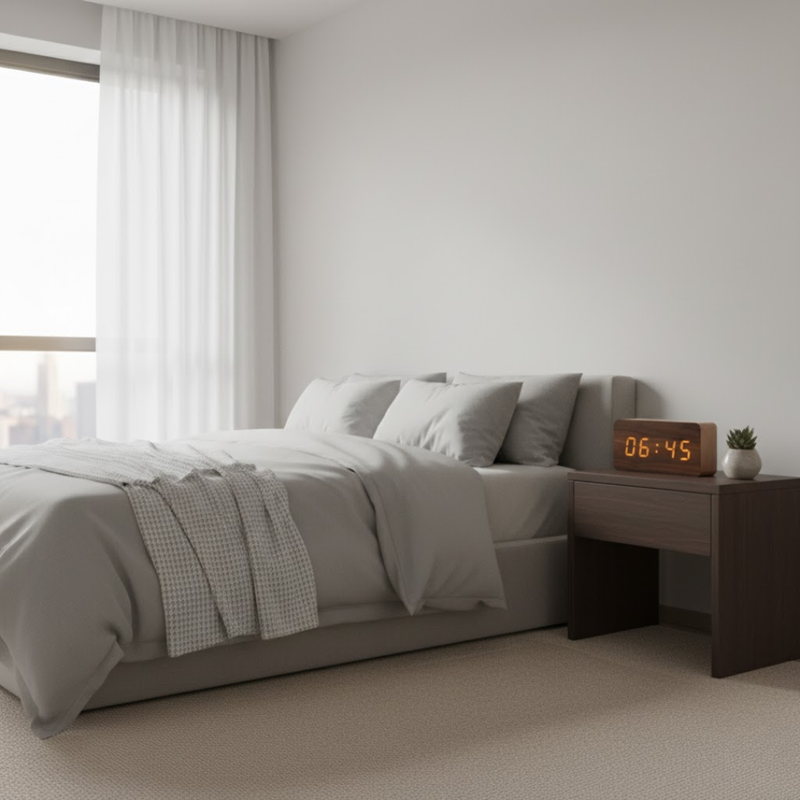 TimeWood | Digitale Holzuhr mit LED-Anzeige, Lautlos-Funktion & modernem Design Decorique.de