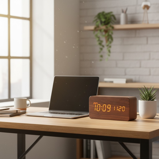 TimeWood | Digitale Holzuhr mit LED-Anzeige, Lautlos-Funktion & modernem Design Decorique.de