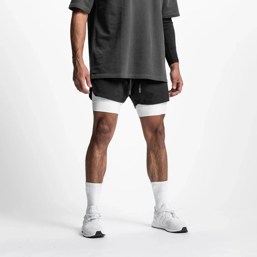 Tobias | Sportliche Trainingsshorts mit Flex-Komfort | Herren Schwarz - weißes Futter Decorique.de