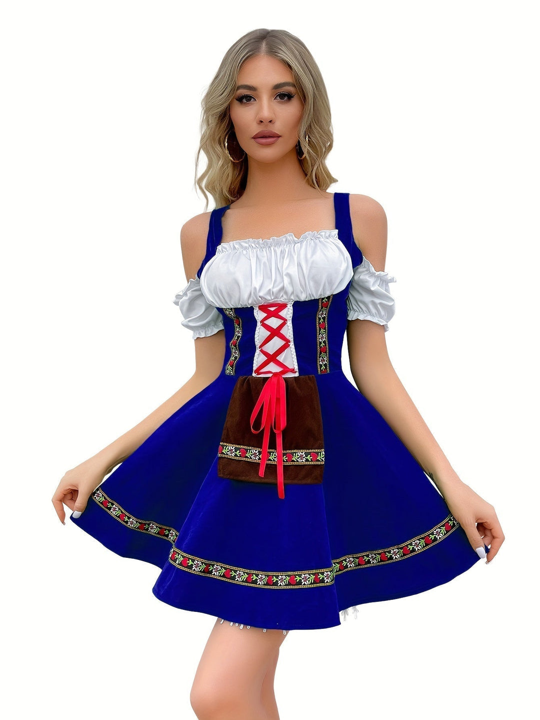 Trachtenprinzessin | Damen-Dirndl – Schulterfrei & Edel Blau Decorique.de
