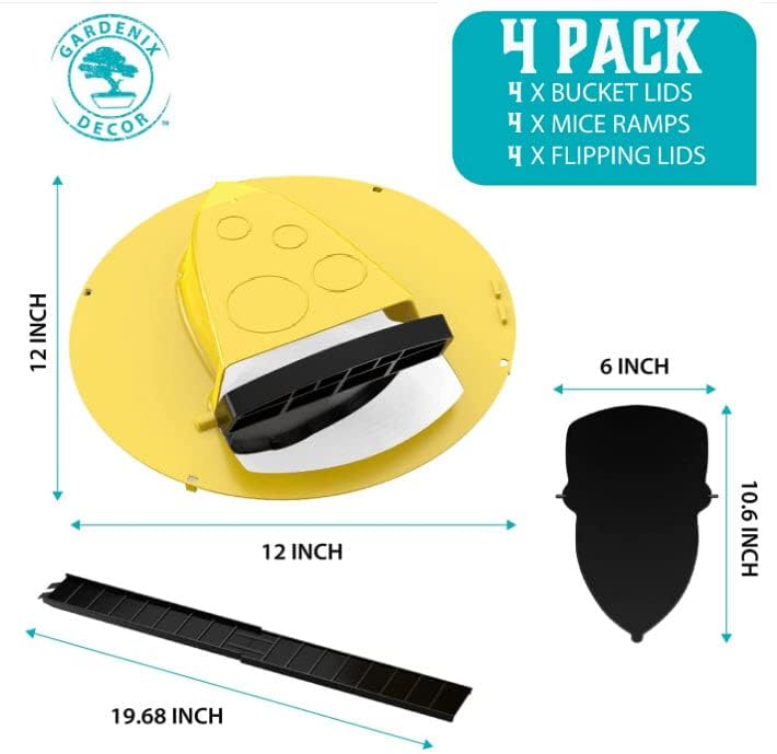 TrapMaster | 4er Pack Eimerdeckel Mäusefalle Decorique.de