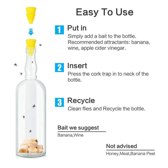 TrapTidy | Wiederverwendbarer Silikon-Fruit-Fly-Trap-Trichter Decorique.de