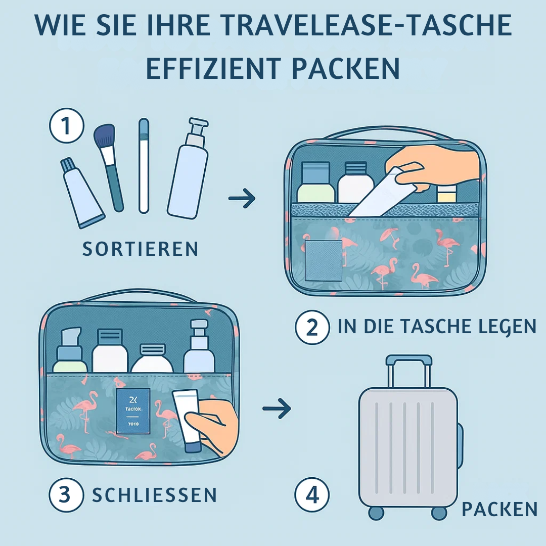 TravelEase | Wasserabweisende Reise-Kosmetiktasche mit Haken Decorique.de