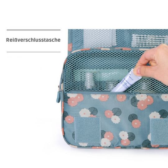TravelEase | Wasserabweisende Reise-Kosmetiktasche mit Haken Decorique.de