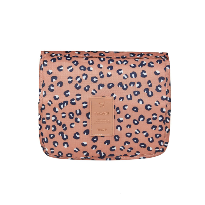 TravelEase | Wasserabweisende Reise-Kosmetiktasche mit Haken Leopardenmuster Decorique.de