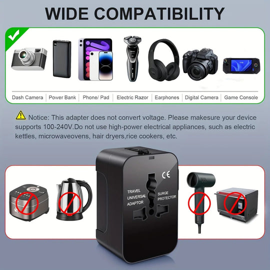 TravelPlug | Weltweiter Reiseadapter mit dualen USB-Ladeanschlüssen Decorique.de