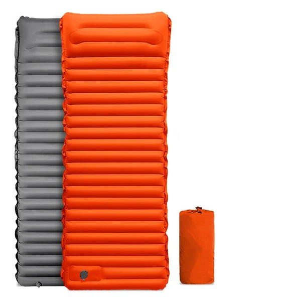 TrekRest | Tragbare Luftmatratze mit Fußpumpe & Outdoor-Komfort Orange Decorique.de