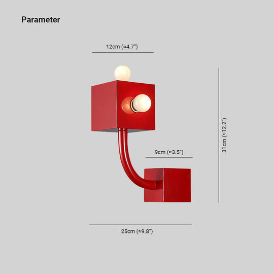 TriGlowCube | Rote Geometrische Lampe Decorique.de