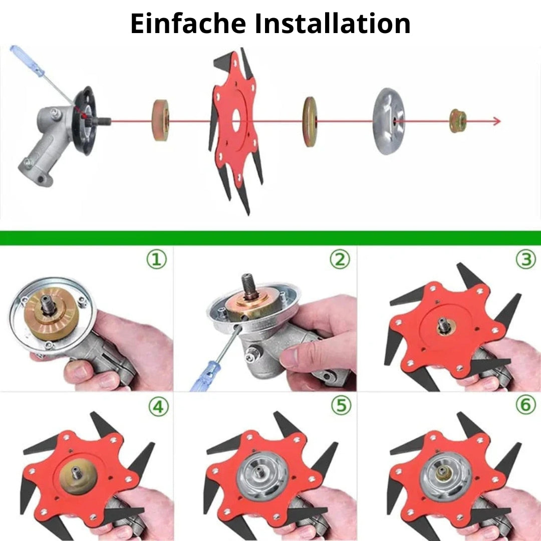 TrimForce | Universeller 6-Klingen Schneidkopf für Rasentrimmer Decorique.de