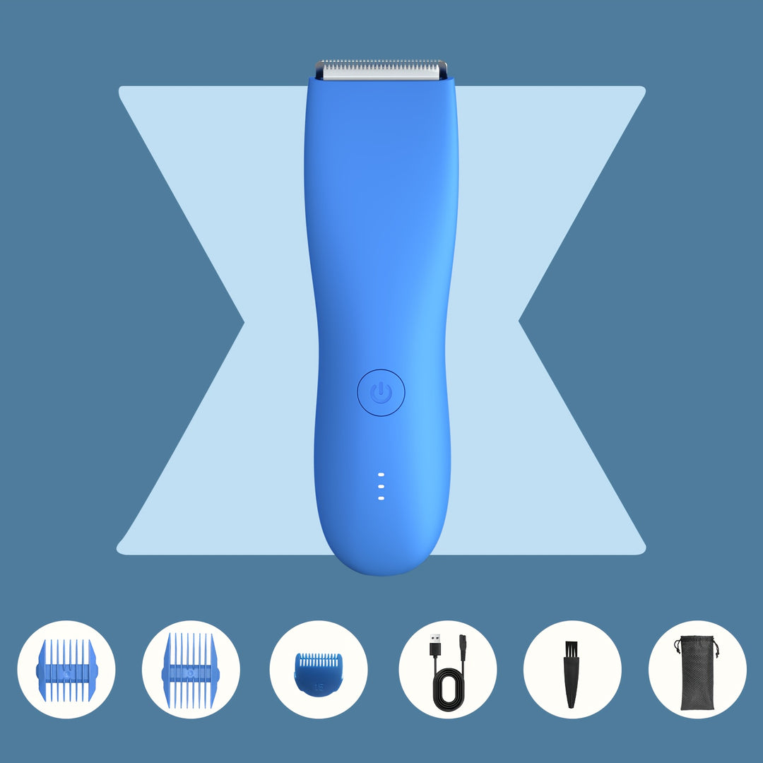 TrimMat | USB-aufladbarer Rasierer – Sanfte & präzise Ganzkörperpflege Blau Decorique.de