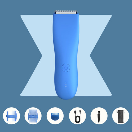 TrimMat | USB-aufladbarer Rasierer – Sanfte & präzise Ganzkörperpflege Blau Decorique.de