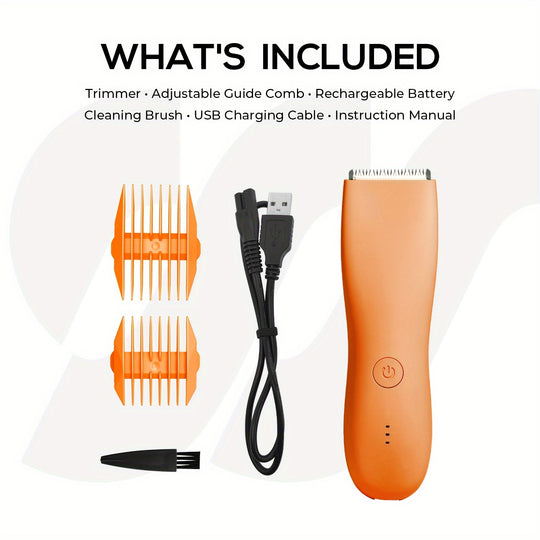 TrimMat | USB-aufladbarer Rasierer – Sanfte & präzise Ganzkörperpflege Orange Decorique.de