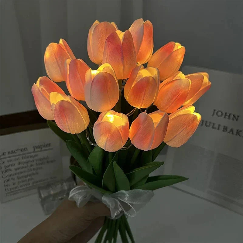 TulipGlow | LED Tulpen-Nachtlicht – Tragbar & Warmes Licht Rosa Decorique.de