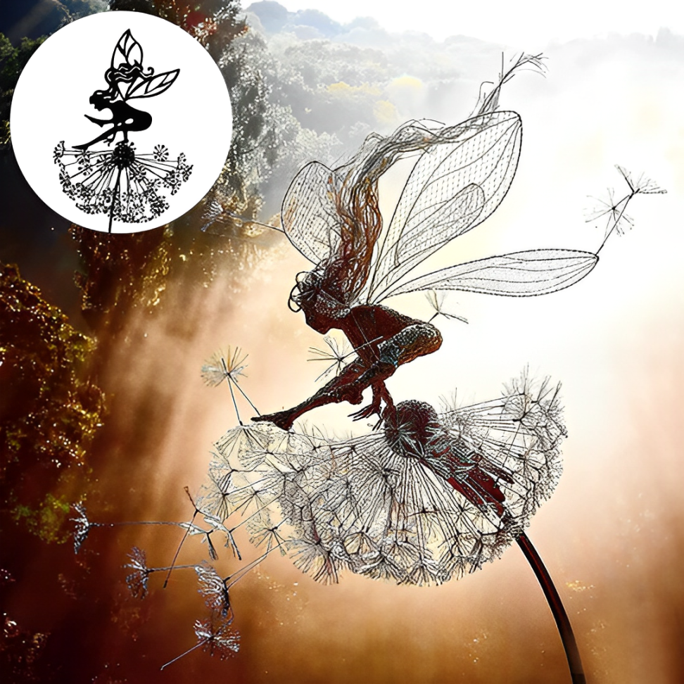 TwilightFay | Feen-Gartenskulptur aus Stahl Sitzender Kobold Decorique.de