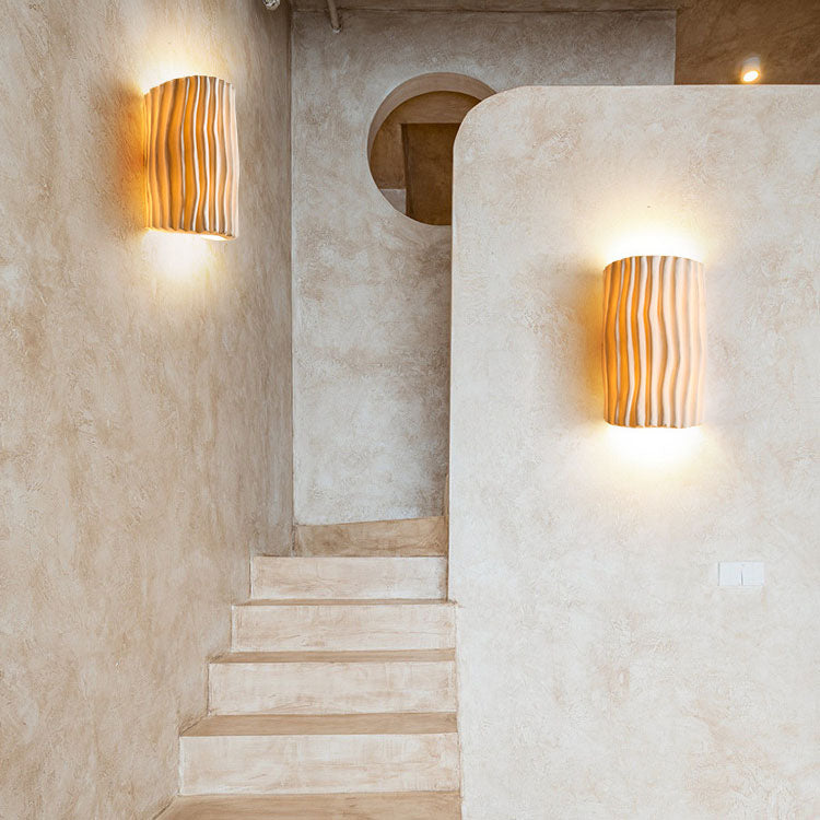 TwinHue | Kreative 2-Licht-Wandleuchte im Streifenlook Cremiges Gelb 230V Decorique.de