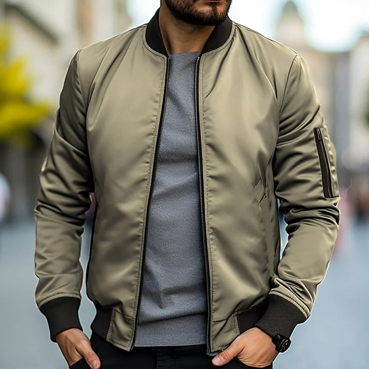 Valor | Stilvolle Bomberjacke | Herren Khaki Decorique.de