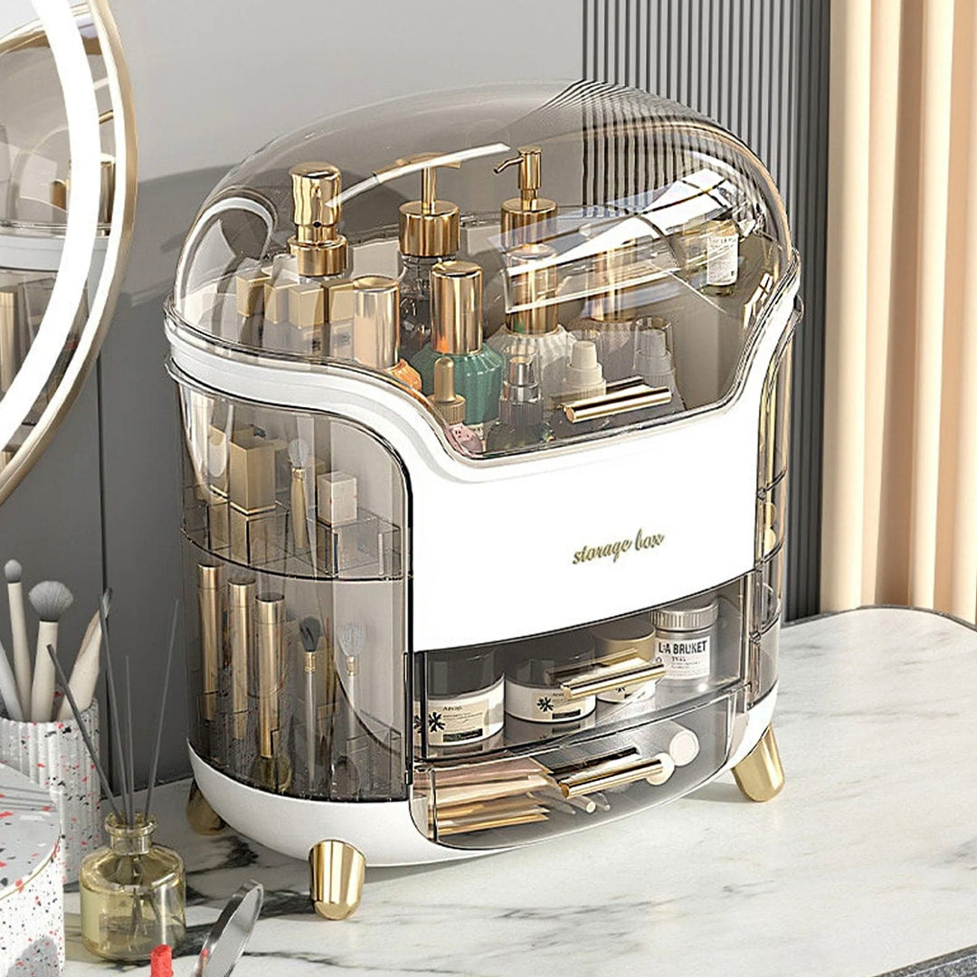 VaultBox | Wasserdichter Makeup‑Organizer + Reisebox Eisweiß - Höhe 34cm x Breite 30m x Tiefe 20m Decorique.de