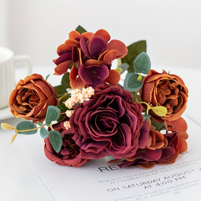 VeloriaRose | Pfingstrosenstrauß künstlich – 6 Köpfe, pflegefrei Orange Decorique.de