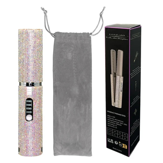 VelvetCurl | 2-in-1 Haarwerkzeug Rosa Diamant Decorique.de